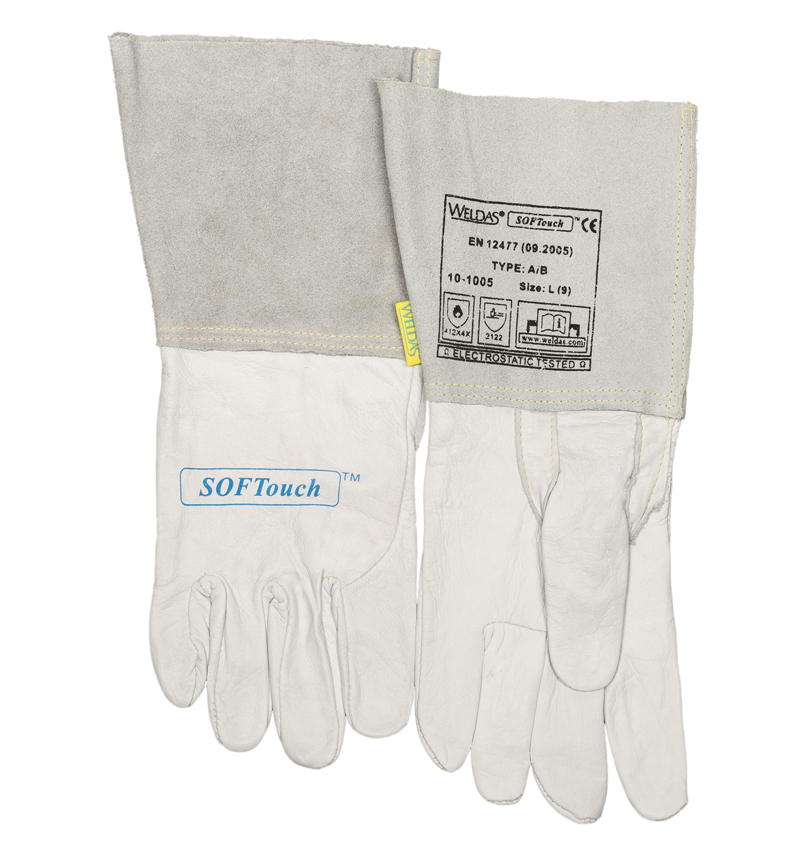 Weldas WIG SOFTouch Schweißhandschuhe Gr. M – Aus Weichem Hirschleder, 35 Cm Lang